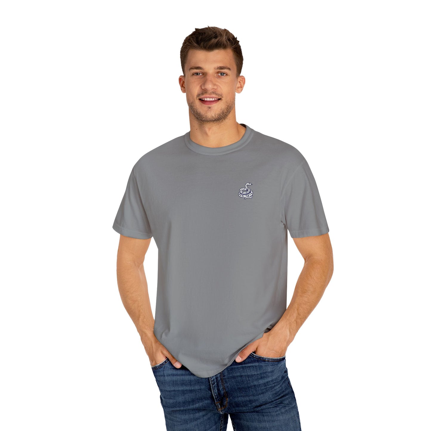 Snake Print Embroidered T-Shirt