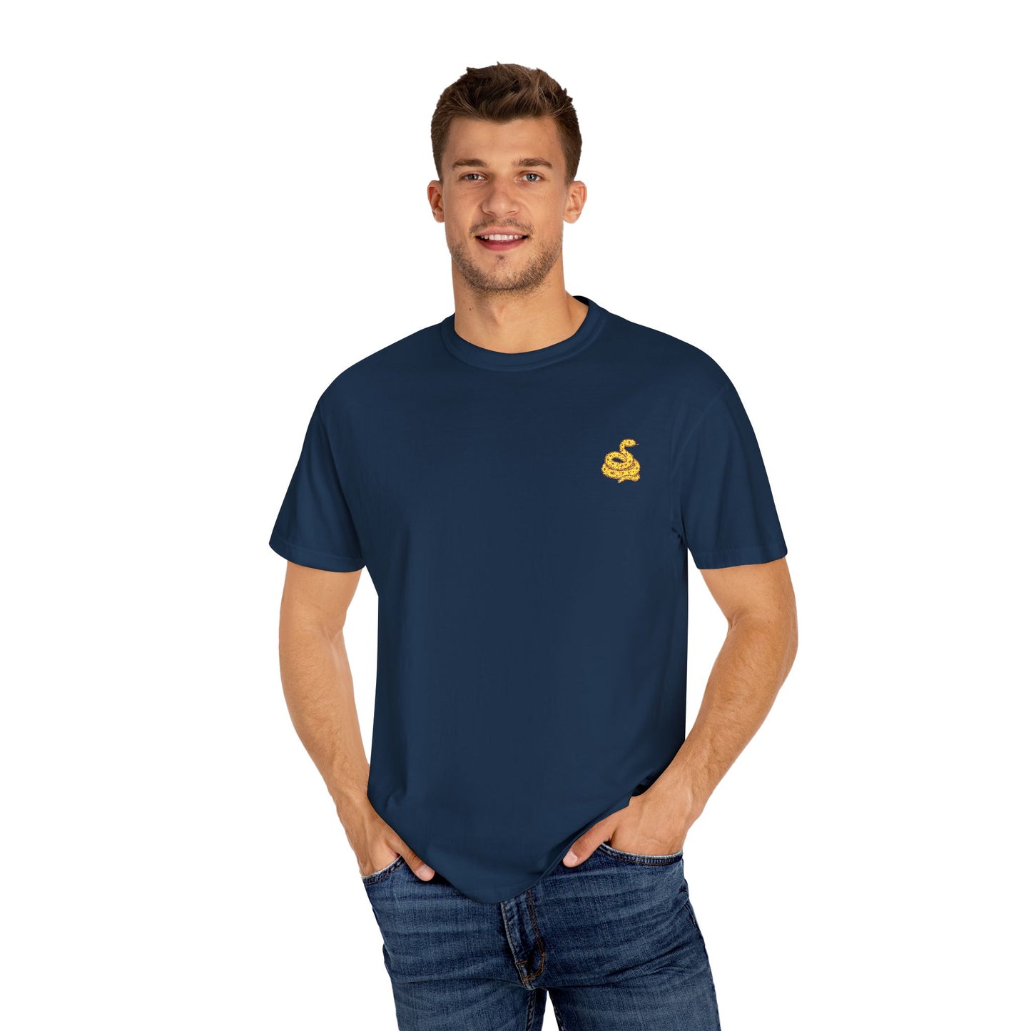 Snake Print Embroidered Unisex T-Shirt