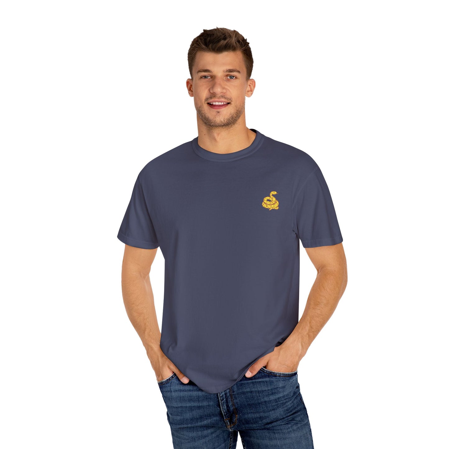 Snake Print Embroidered Unisex T-Shirt