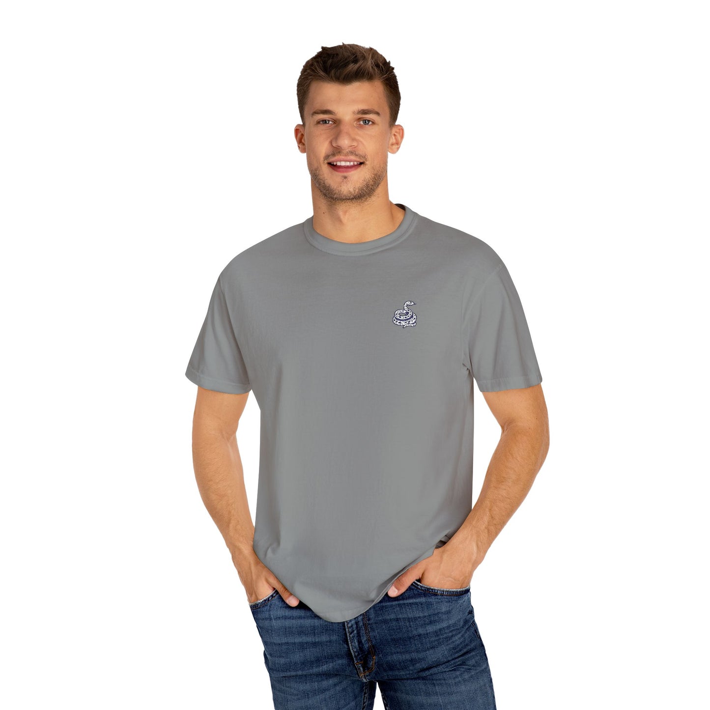 Snake Print Embroidered T-Shirt