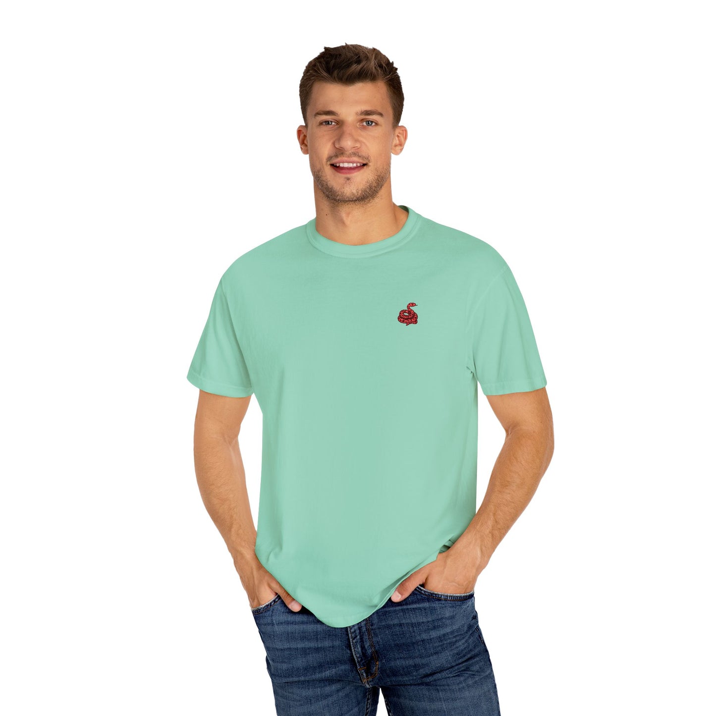 Embroidered Snake Unisex T-shirt - Casual Fit in Multiple Colorways