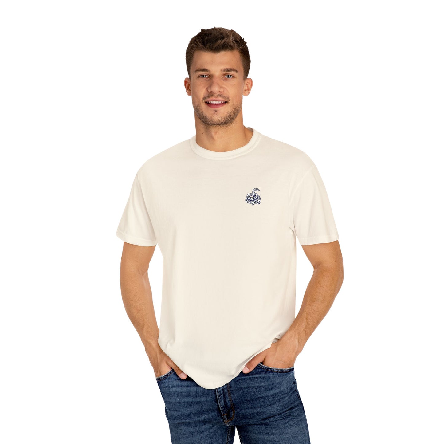 Snake Print Embroidered T-Shirt