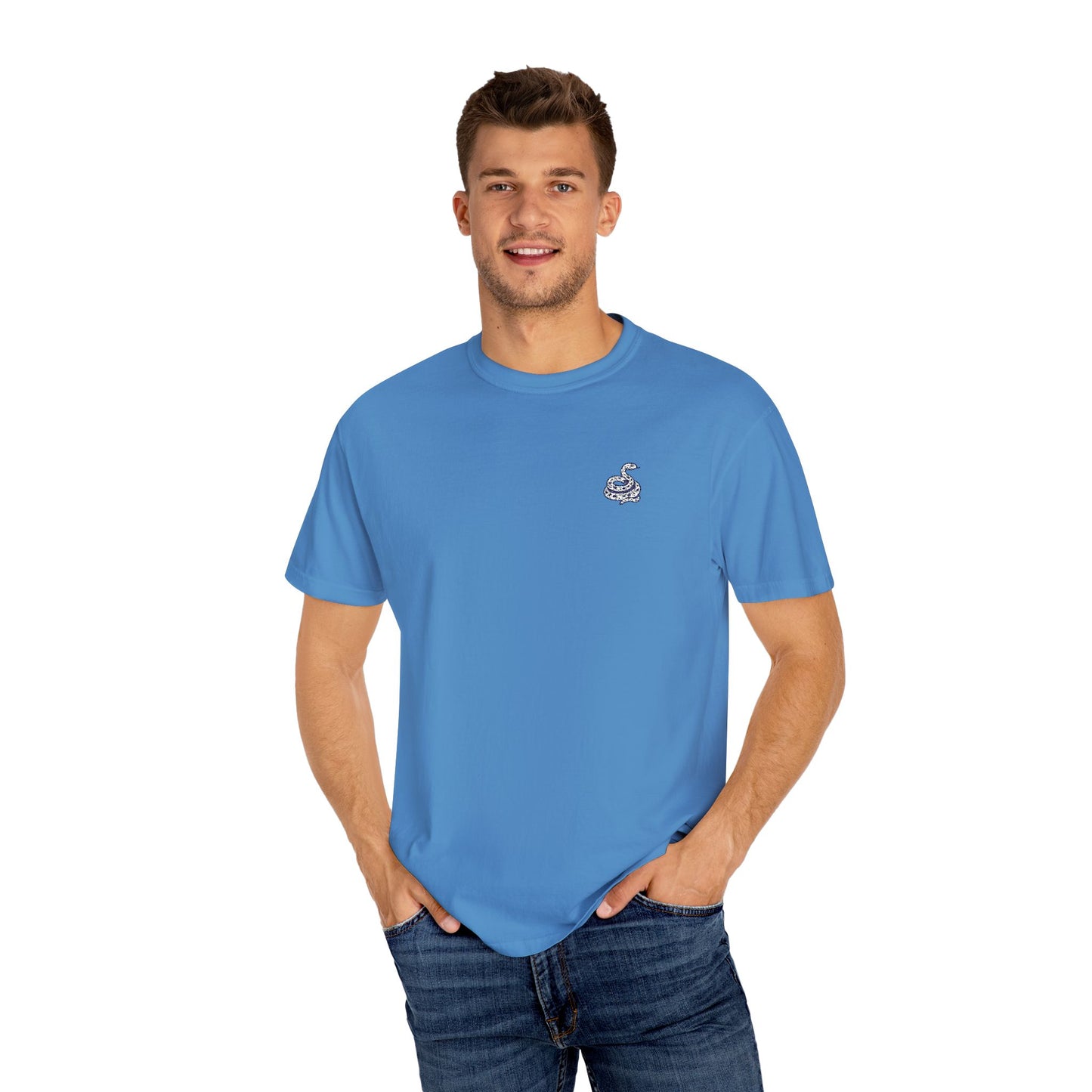 Snake Print Embroidered T-Shirt