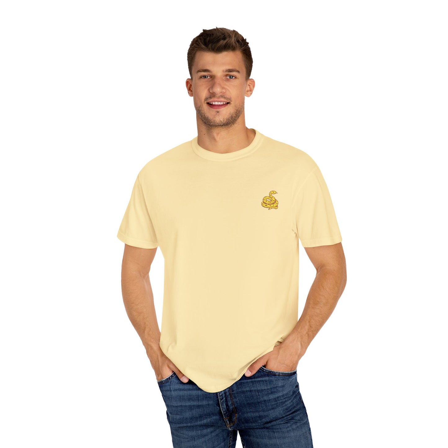 Snake Print Embroidered Unisex T-Shirt