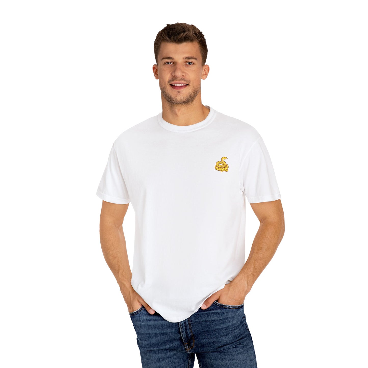 Snake Print Embroidered Unisex T-Shirt