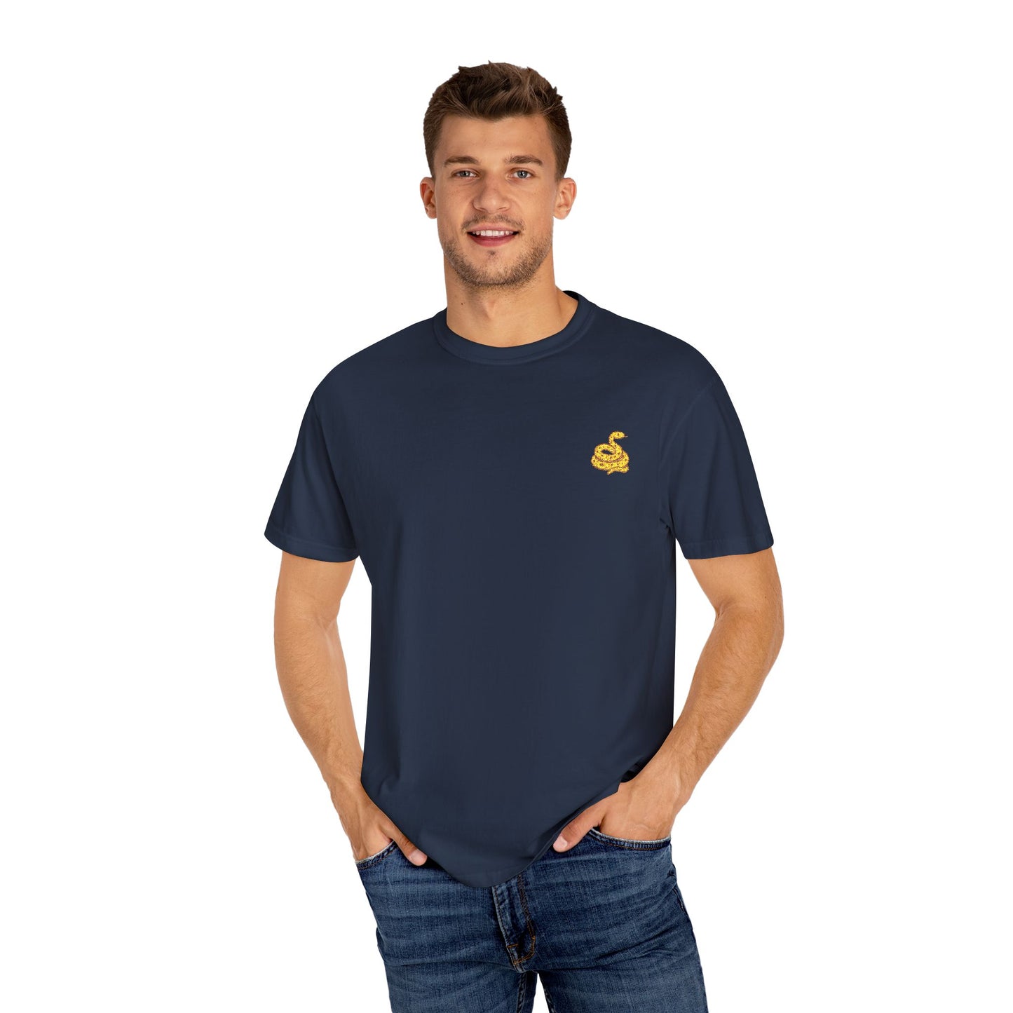 Snake Print Embroidered Unisex T-Shirt