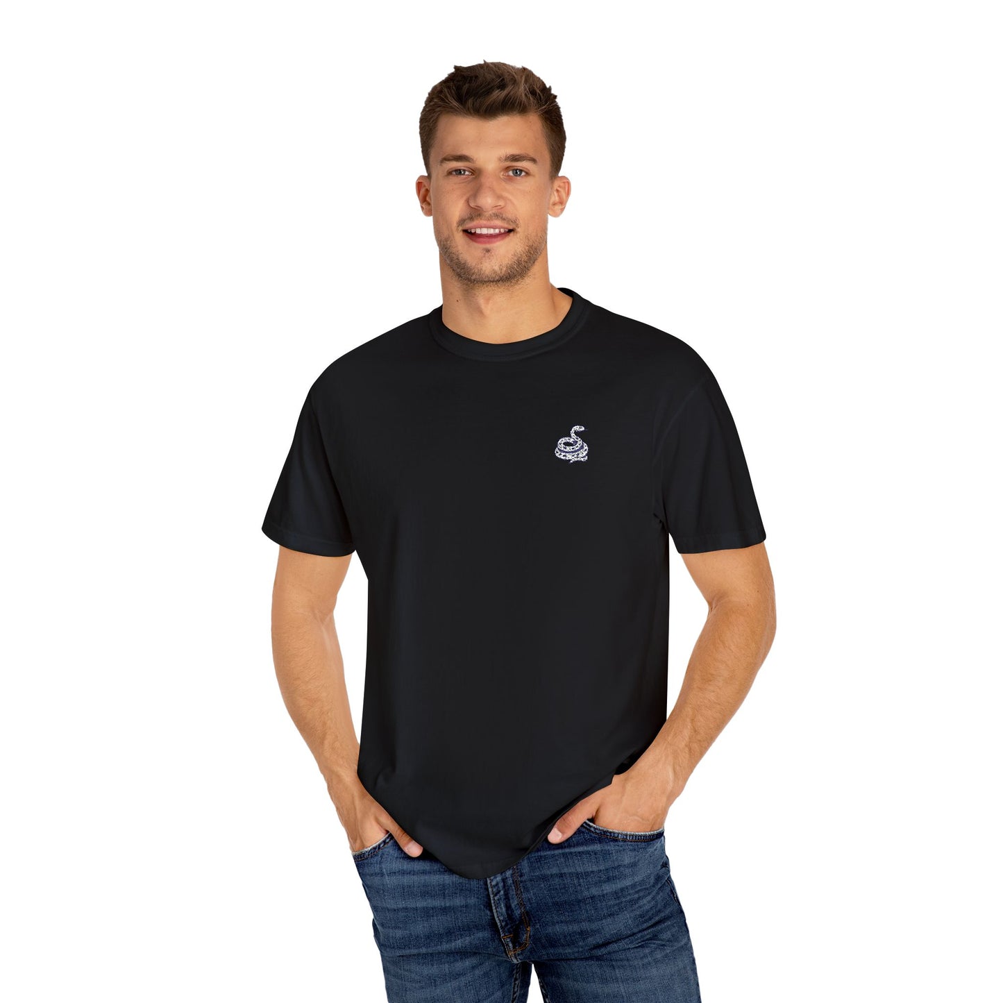 Snake Print Embroidered T-Shirt