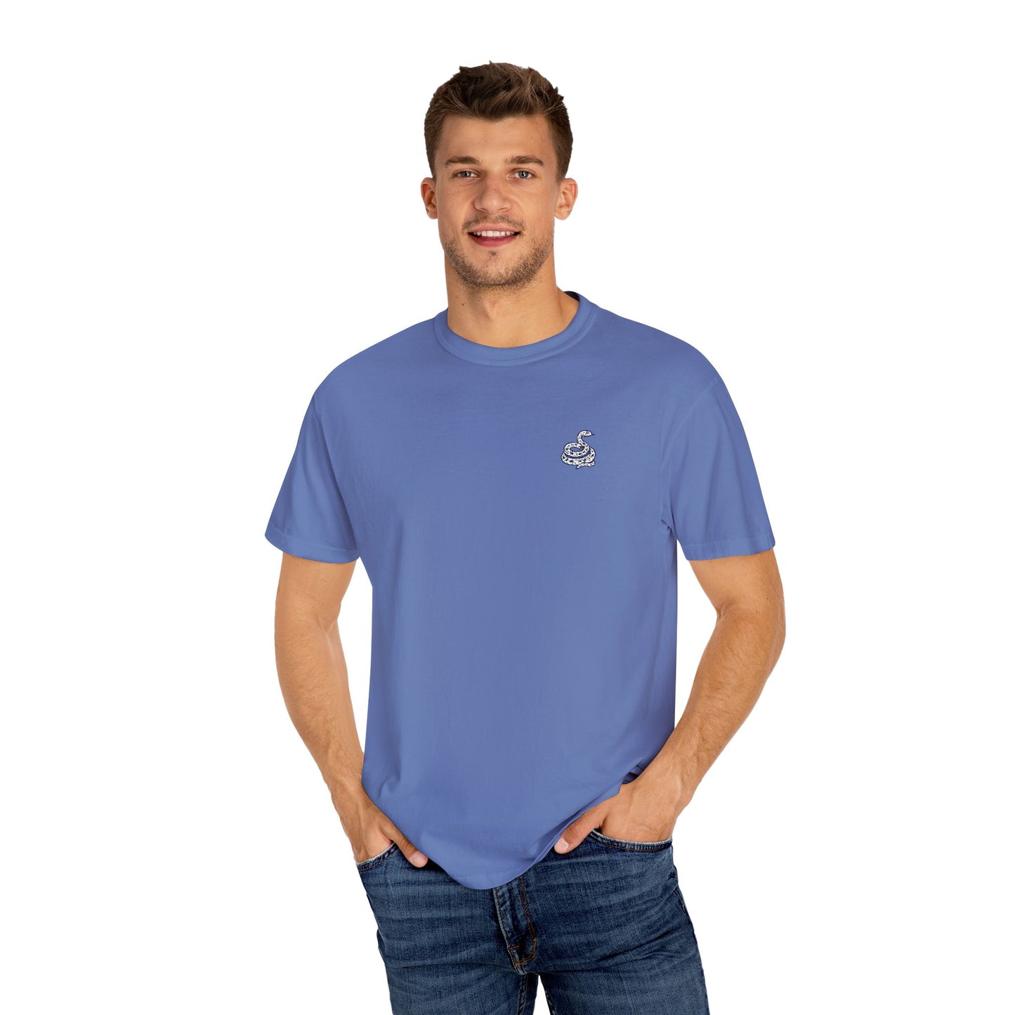 Snake Print Embroidered T-Shirt