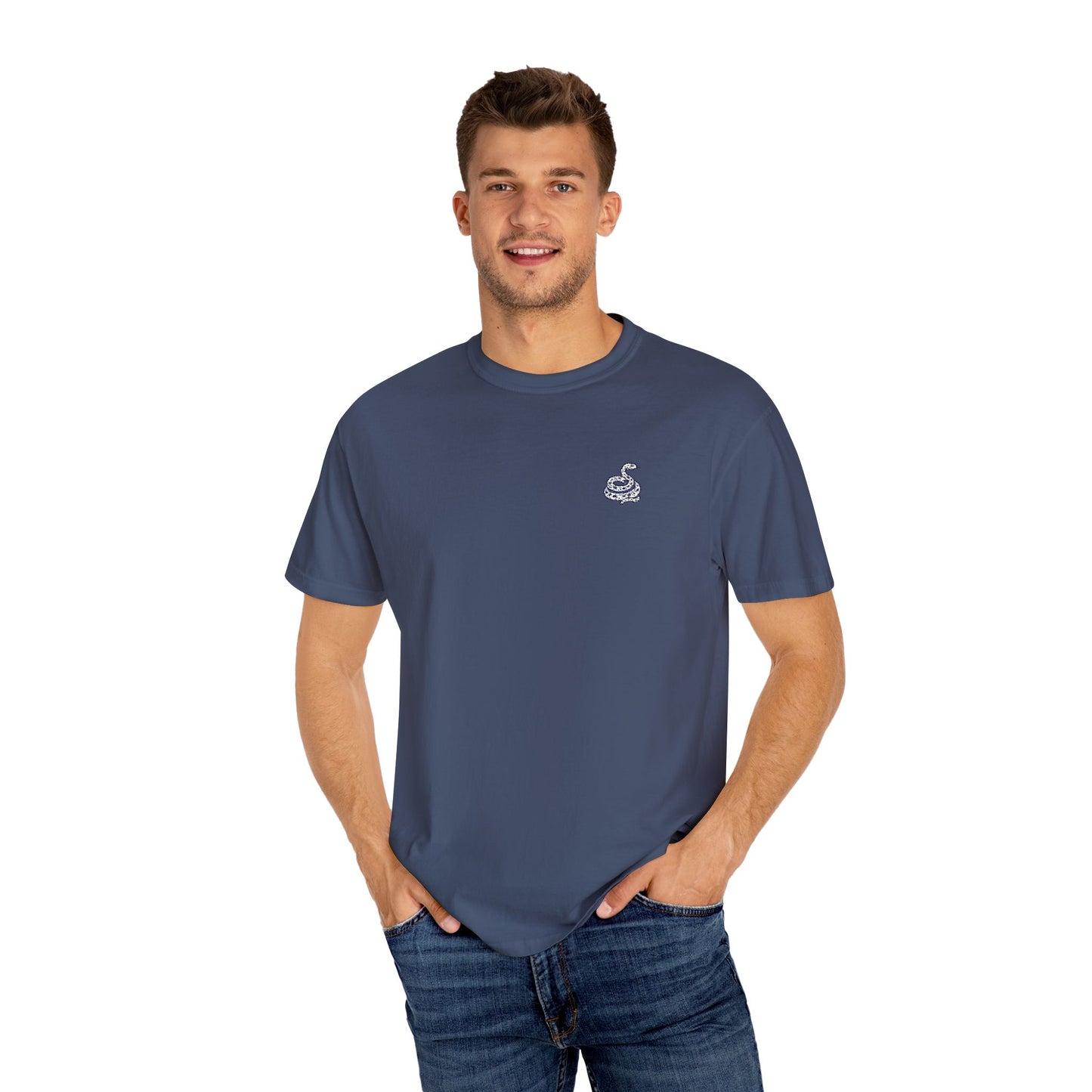 Snake Print Embroidered T-Shirt