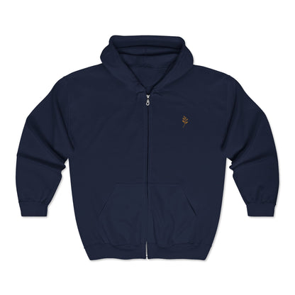 Ebroidered Zip-Up Hoodie, Cozy Unisex Pullover, Nature Lover's Gift, Perfect for Casual Wear, Eco-Friendly Fashion