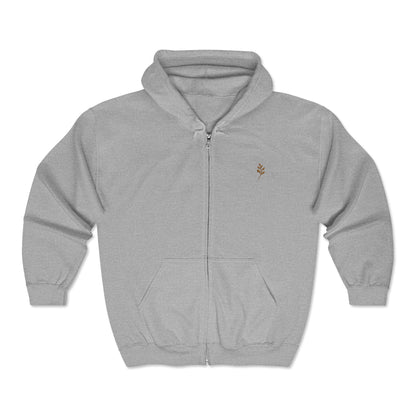 Ebroidered Zip-Up Hoodie, Cozy Unisex Pullover, Nature Lover's Gift, Perfect for Casual Wear, Eco-Friendly Fashion