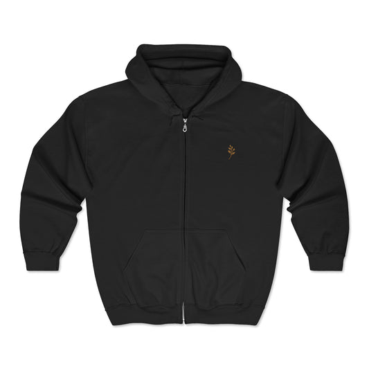 Ebroidered Zip-Up Hoodie, Cozy Unisex Pullover, Nature Lover's Gift, Perfect for Casual Wear, Eco-Friendly Fashion