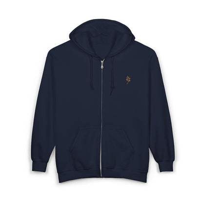 Ebroidered Zip-Up Hoodie, Cozy Unisex Pullover, Nature Lover's Gift, Perfect for Casual Wear, Eco-Friendly Fashion