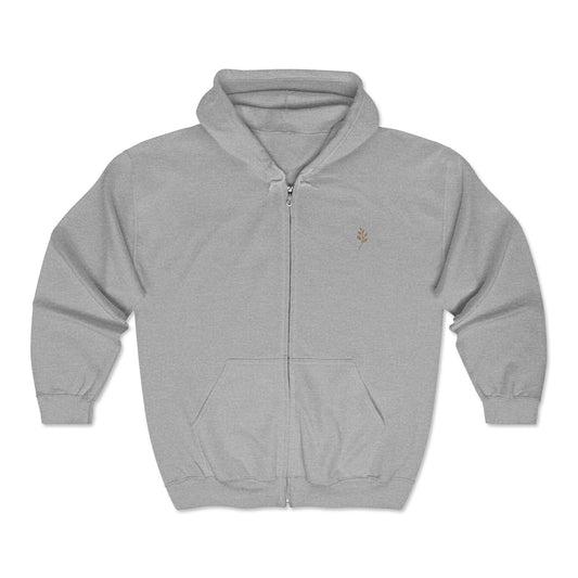 Ebroidered Zip-Up Hoodie, Cozy Unisex Pullover, Nature Lover's Gift, Perfect for Casual Wear, Eco-Friendly Fashion