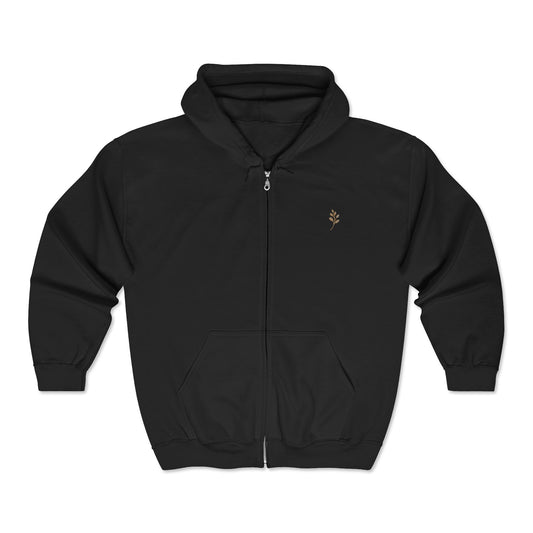 Ebroidered Zip-Up Hoodie, Cozy Unisex Pullover, Nature Lover's Gift, Perfect for Casual Wear, Eco-Friendly Fashion